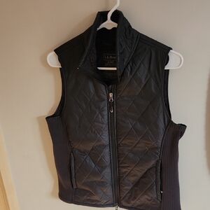 L.L. Bean Black Quilted Zip Vest